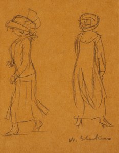 To kvinner som står overfor i forskjellige retninger av William James Glackens