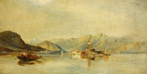 Lago Maggiore og Isola Bella (olje på lerret) av William James Muller