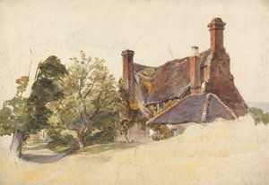 Studie av en hytte ved en kjørefelt av William James Muller