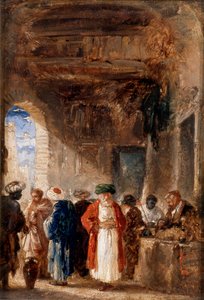 Opiumselgeren (olje på panel) av William James Muller
