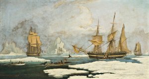 The Northern Whale Fishery: Skipet Harmony of Hull og andre isbundne hvalfangere, jakter på sel, narhval og hval på hvalfangerfeltet i Davisstredet utenfor Grønland
