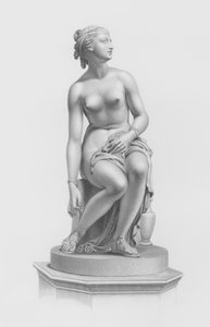 Forbereder for badet, gravert av W Roffe fra statuen av J Gibson, RA i besittelse av jarlen av Yarborough (gravering) av William John Roffe