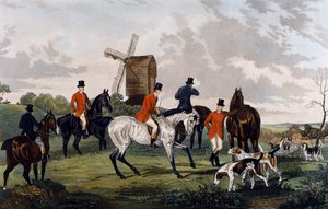 Møt, innstilling av på revejakt av William Joseph (after) Shayer