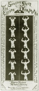 Suvenirstripen til Edison Kinetoscope Eugene Sandow, den moderne Hercules, c.1894 bw foto av William Kennedy Laurie Dickson
