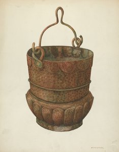 Hammer-kobber bøtte, 1938. av William Kieckhofel