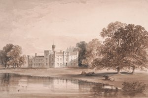 Chiddingstone Place, utsikt fra innsjøen av William Knight