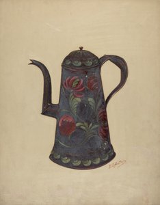 Toleware kaffekanne, ca. 1936.