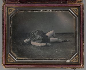 Uten tittel Portrait of Wild Animal Tamer Jacob Driesbach med Jaguar, 1850 av William Langenheim