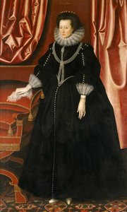 Elizabeth Drury, grevinne av Exeter, ca. 1615 (olje på lerret) av William Larkin