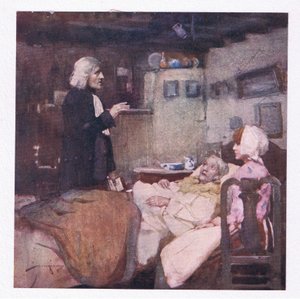 Men i sin plikt, prompte ved hvert kall, så han og gråt, han ba og følte for alle (farge litho) av William Lee Hankey