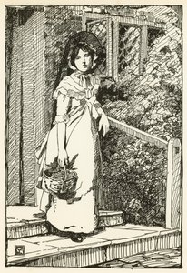Illustrasjon for The Deserted Village av Oliver Goldsmith (farge litho) av William Lee Hankey