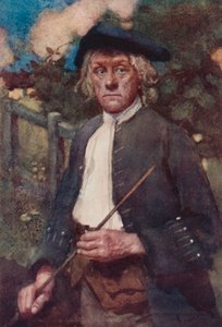 Illustrasjon for The Deserted Village av Oliver Goldsmith (farge litho) av William Lee Hankey