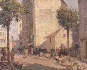 Keramikk og blomster, Dieppe av William Lee Hankey