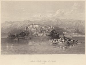 Lecchi Island, Lake of Guarda, Italia (gravering)