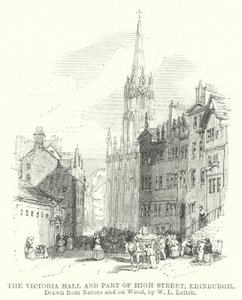 Victoria Hall og en del av High Street, Edinburgh (gravering)