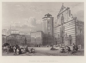 Piazza Del Duomo, Messina (gravering) av William Leighton Leitch