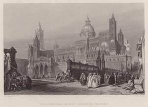 Katedralen (Madre Chiesa) i Palermo (gravering) av William Leighton Leitch