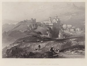 Byen og klosteret Piazza (gravering) av William Leighton Leitch