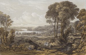 Utsikt over Clyde over Erskine Ferry (chromolitho)