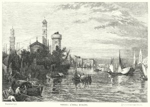 Venezia, Burano Island (gravering)