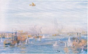 Bombarding the Narrows, 18. mars 1915, fra Cassells History of the British People utgitt av Waverley Book Company Limited, ca. 1940