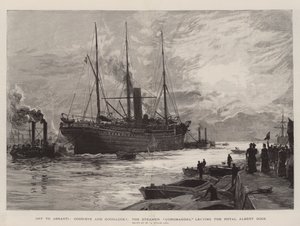 Avsted til Ashanti, Good-Bye og Good-Luck!, Steamer Coromandel forlater Royal Albert Dock