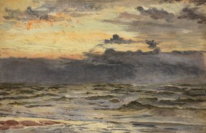 Studie for The Sea-Beach after a Storm (Olje om bord) av William Lionel Wyllie