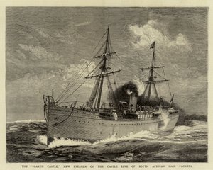 Garth Castle, New Steamer of the Castle Line of South African Mail Packets av William Lionel Wyllie