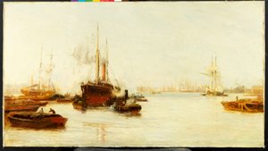 The Pool of London av William Lionel Wyllie