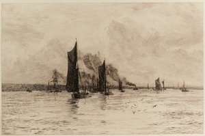 Upon the Last Trickle of the Flood av William Lionel Wyllie