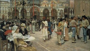 Markusplassen, Venezia, 1883. av William Logsdail