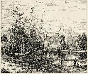 Edge of a Pond, Maine av William Louis Jnr. Sonntag