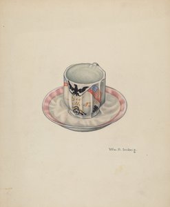 Kopp og tallerken, ca. 1940.