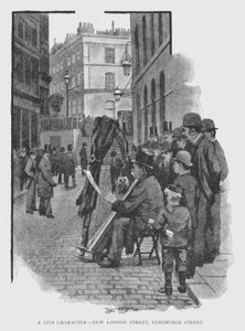 A City Character, New London Street, Fenchurch Street (litho) av William Luker