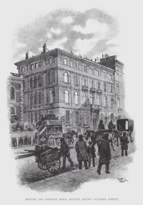 British and Foreign Bible Society, Queen Victoria Street (litho) av William Luker