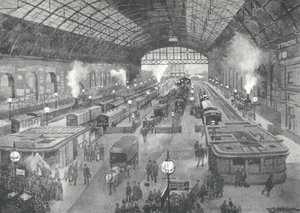 Cannon Street Station - Natt, 1891
