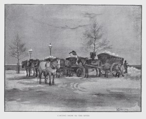 Carting Snow to the River (litho) av William Luker