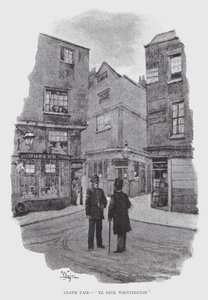 Cloth Fair, "Ye Dick Whittington" (litho) av William Luker