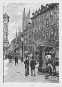 Cornhill (litho) av William Luker