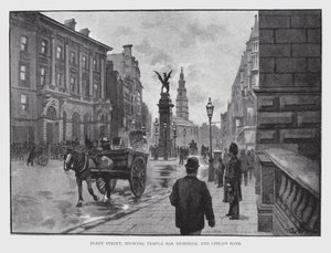 Fleet Street, som viser Temple Bar Memorial og Child