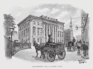 Goldsmiths' Hall, Foster Lane (litho) av William Luker