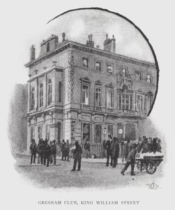 Gresham Club, King William Street (litho) av William Luker