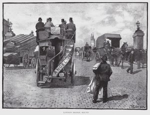 London Bridge, sør (litho) av William Luker