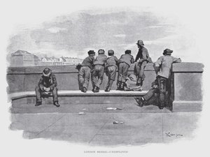 London Bridge, arbeidsledig (litho)