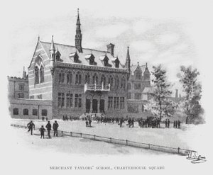 Merchant Taylors' School, Charterhouse Square (litho)