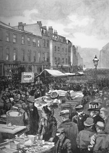 Middlesex Street Late Petticoat Lane på en søndag morgen, 1891 av William Luker