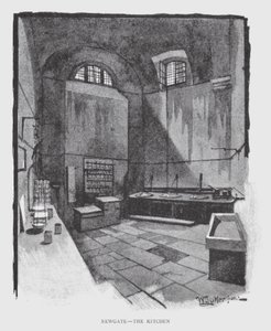 Newgate, kjøkkenet (litho) av William Luker