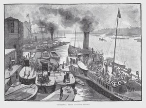 Frakt, fra London Bridge (litho) av William Luker