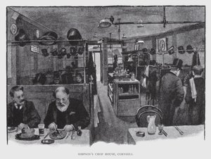 Simpsons Chop House, Cornhill (litho) av William Luker