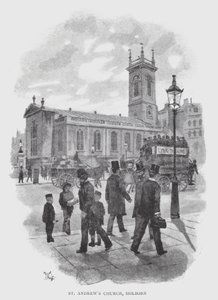 St Andrews kirke, Holborn (litho) av William Luker